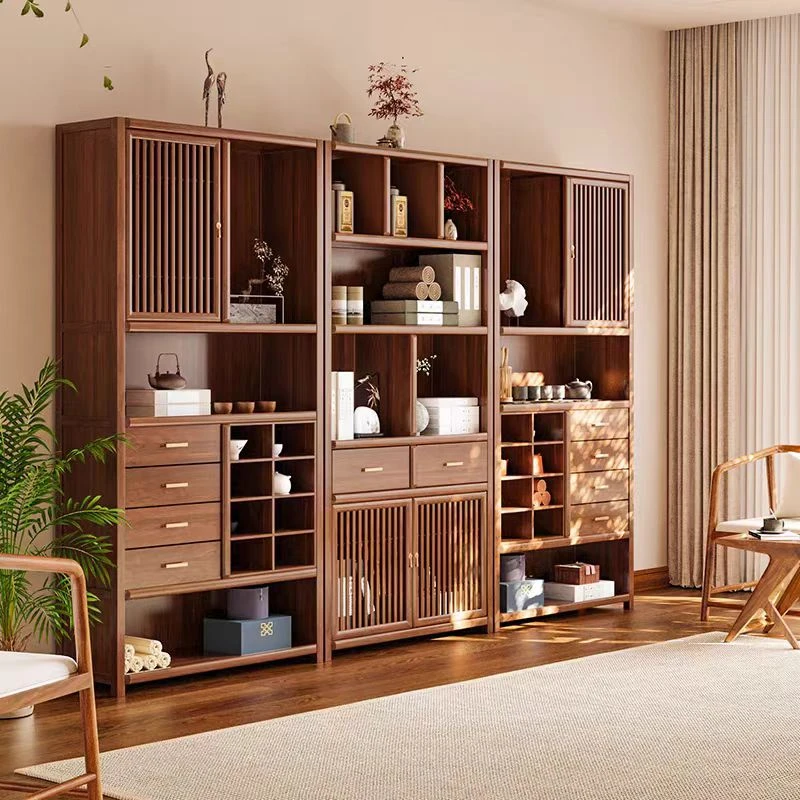 新中式北方老榆木多宝格博古架置物柜储物柜实木榫卯结构