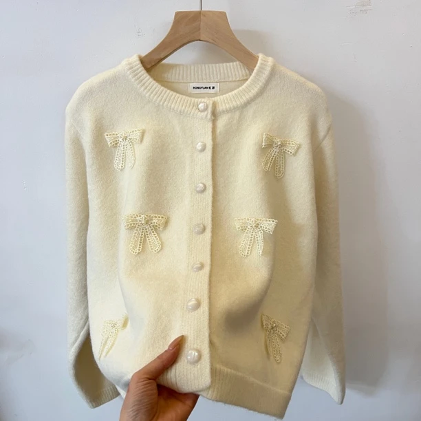 CSF-2149【❌退❌换】东大门韩国原单韩版立体蝴蝶结毛衣