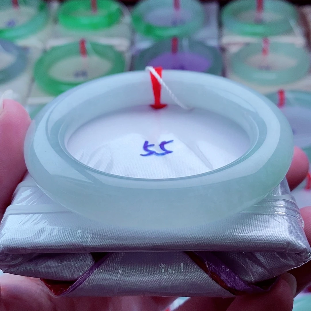 翡翠未镶嵌手镯（圆镯）754大胖圆冰清玉洁冰润冰胶