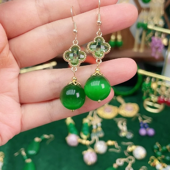 石英质玉合金耳钉改耳扣