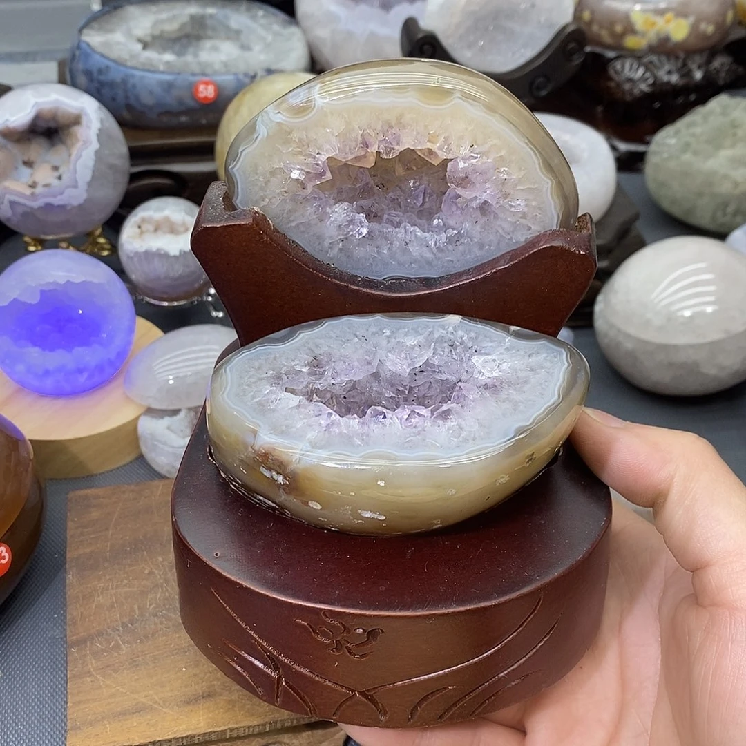 紫晶摆件未镶嵌紫晶盆