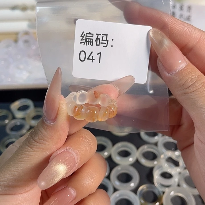 玛瑙/玉髓未镶嵌戒指041港17.5