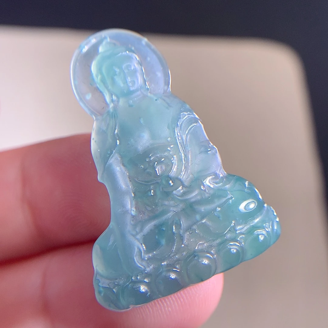 项链18K金镶嵌翡翠天然A货翡翠