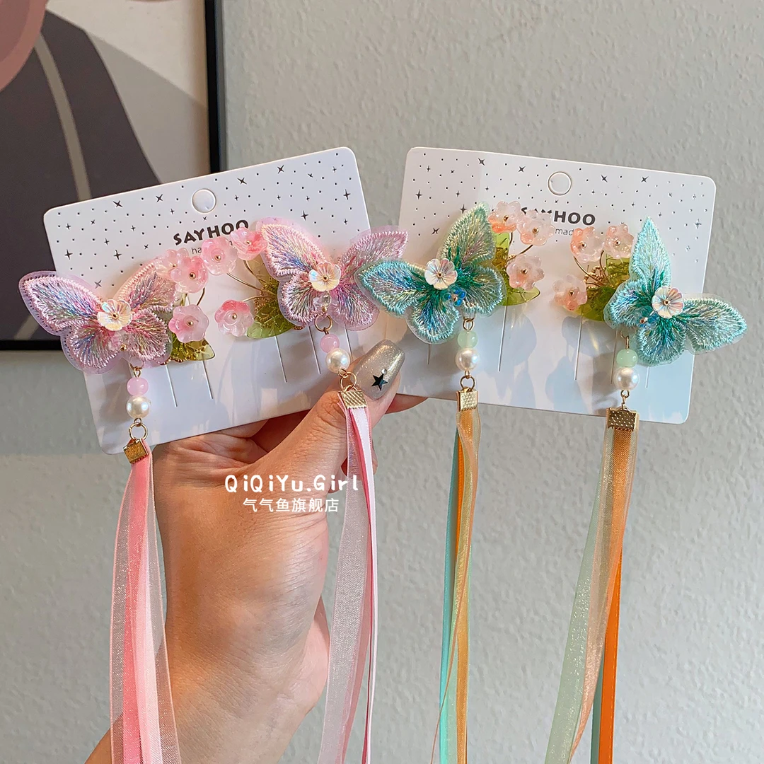 女童汉服头饰儿童古装公主流苏发夹中国风小女孩古风洋气发卡头饰