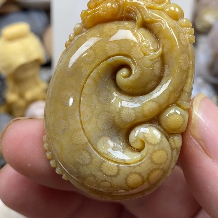 硅化珊瑚（珊瑚玉）未镶嵌颈饰