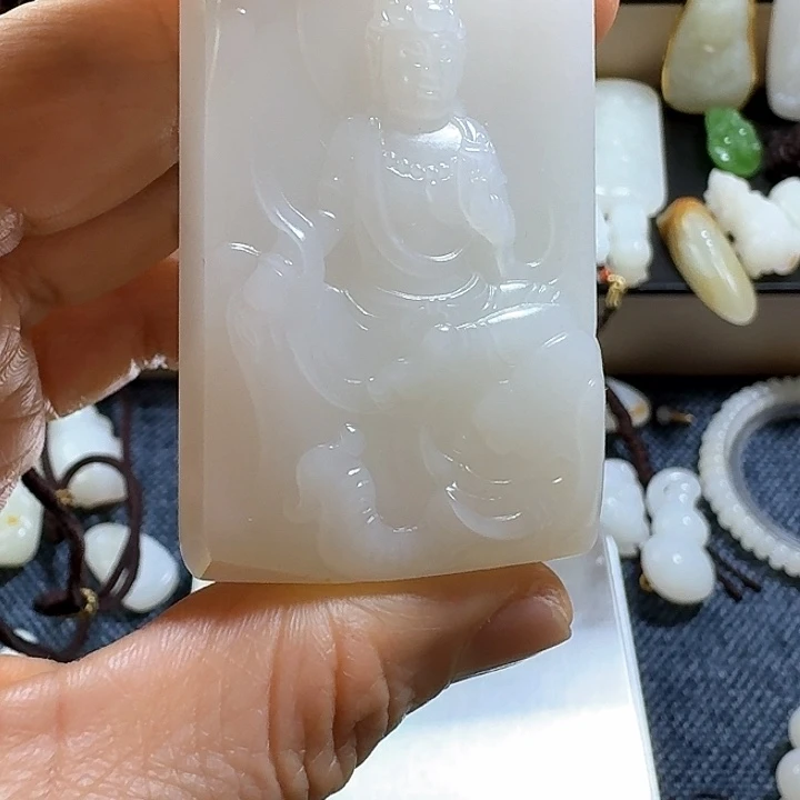 和田玉（白玉）吊坠(不含链)未镶嵌金***哥