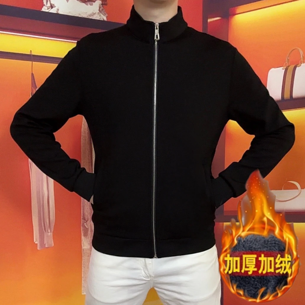 yjfs欧品【顺丰包邮】冬季加绒加厚男士立领外套保暖休闲百搭开衫H6