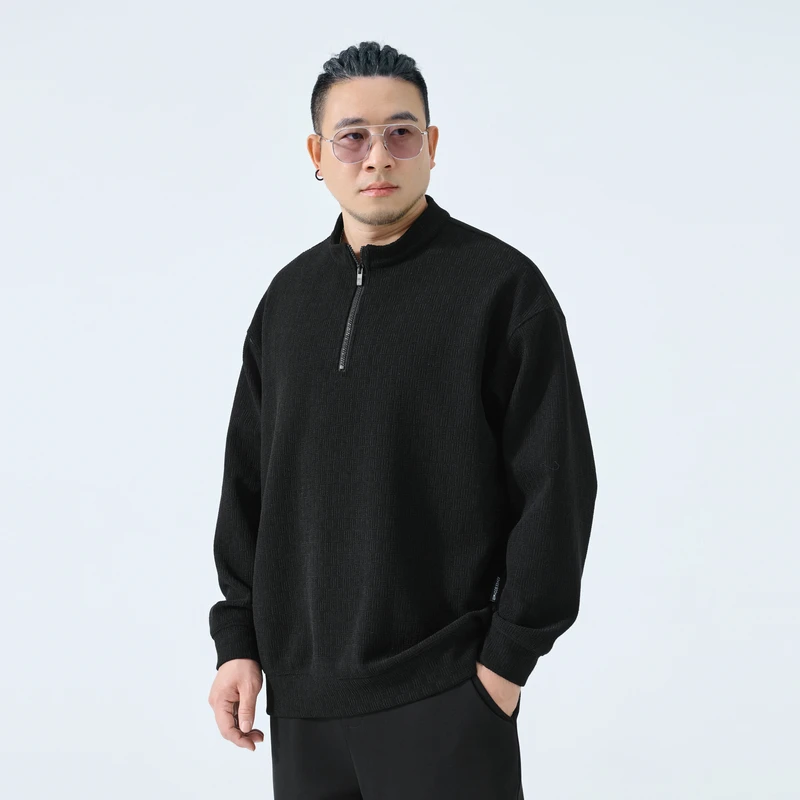 半墨大码男装加大加肥防风立领卫衣胖子男士春秋新款休闲上衣0555