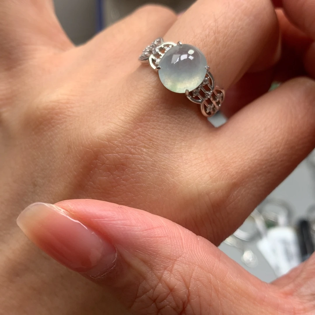 翡翠银S925镶嵌戒指