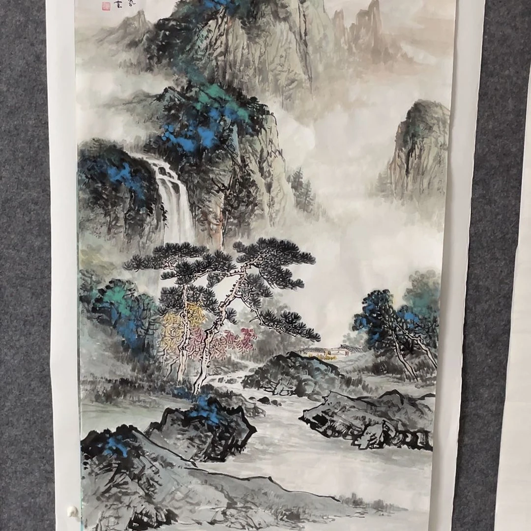 冯***骨国画四尺画芯 捡漏