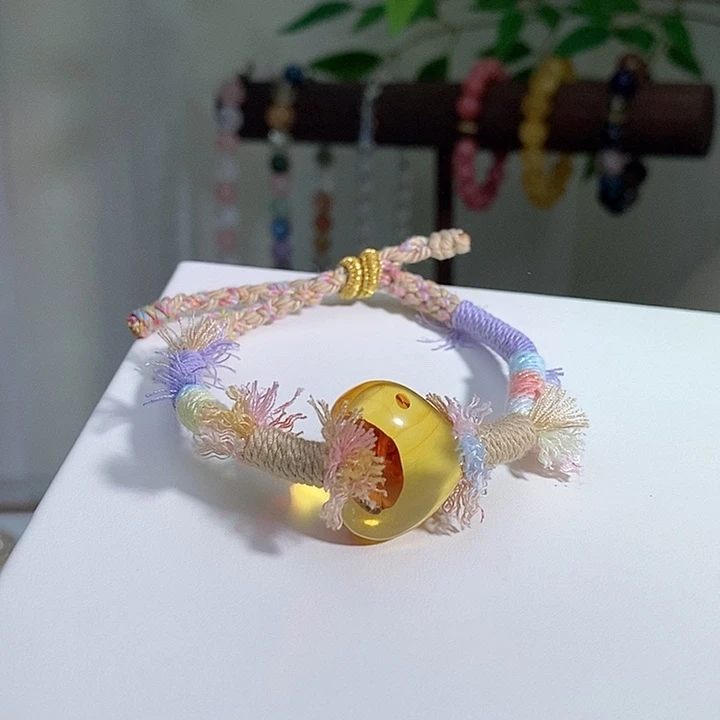 手链琥珀未镶嵌手编
