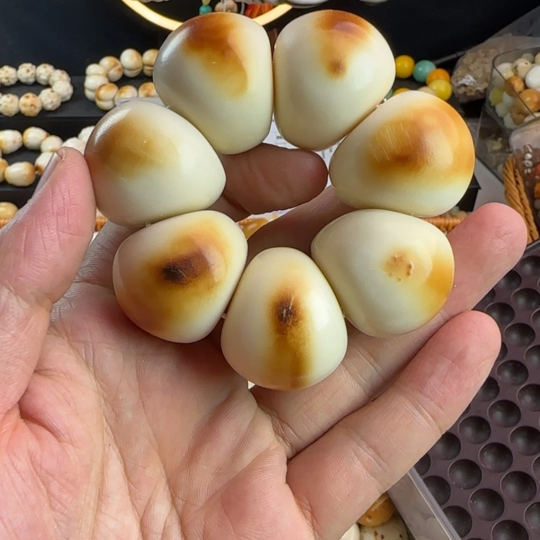 菩提根/象牙果手串微瑕疵卡29炭烤蒜瓣手捻1个