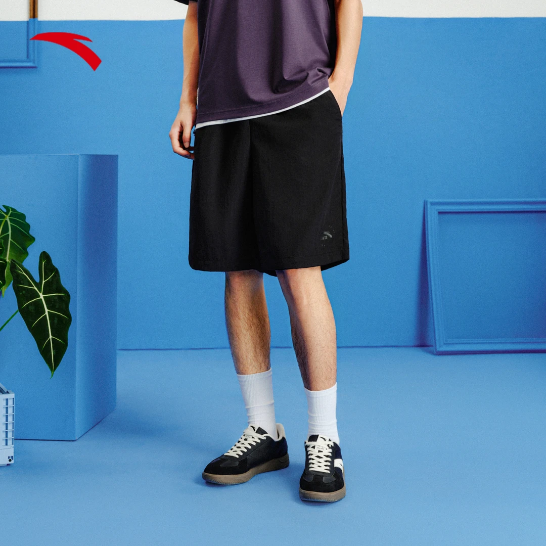 安踏百搭梭织短裤男秋冬新款冰丝防泼水休闲运动裤宽松透气五分裤