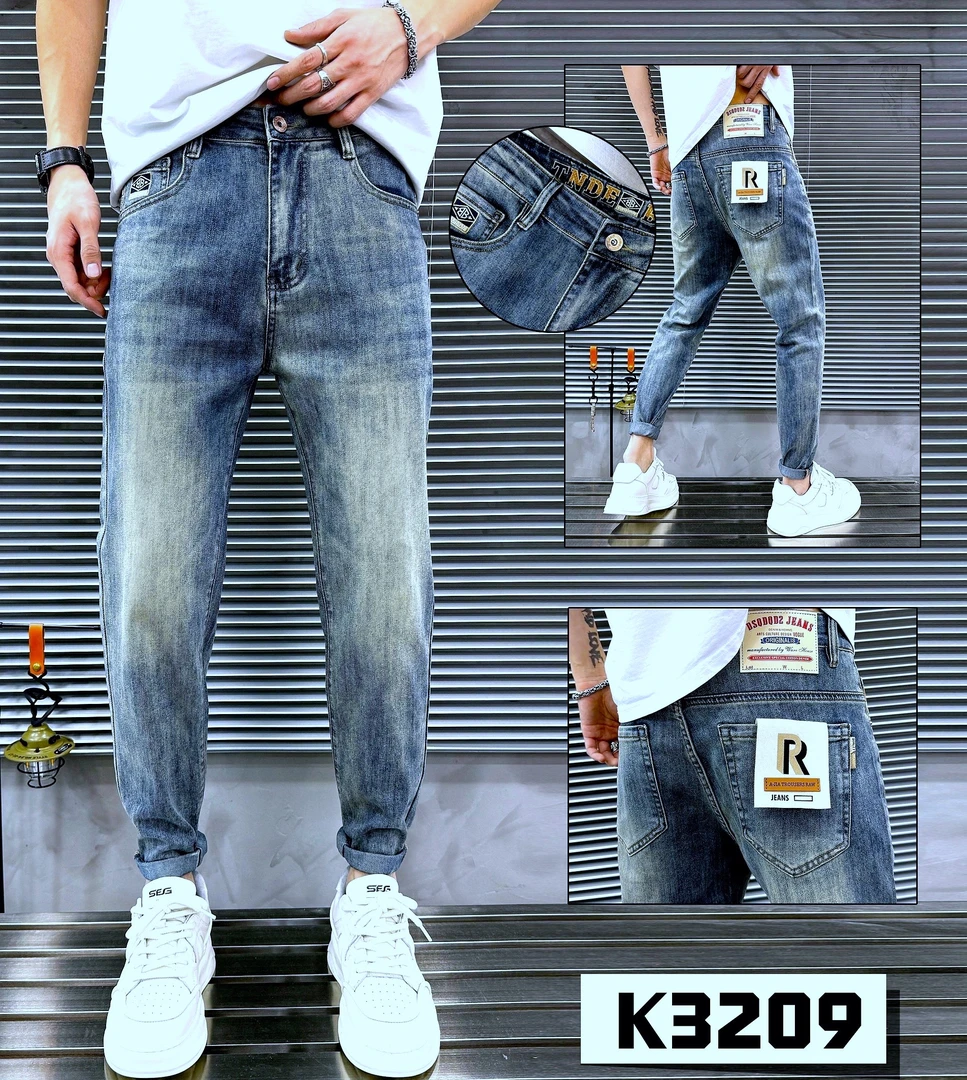 （断码打折）牛先森K3209夏季薄款小直筒牛仔裤丝滑透气男士轻奢