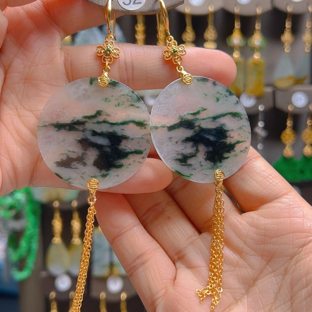 未镶嵌翡翠耳饰果****0