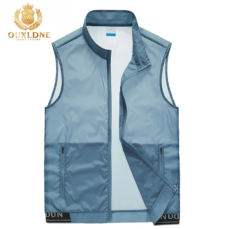 OUXLDNE 超薄款速干马甲男士背心夏季冰丝透气户外皮肤衣无袖坎肩