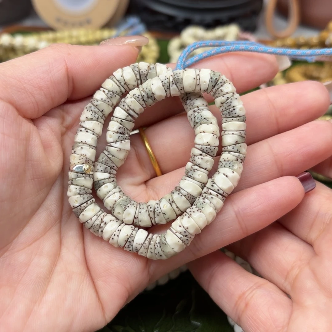 星月菩提手串7.5有意思❗️大留白❗️石玉料❗️