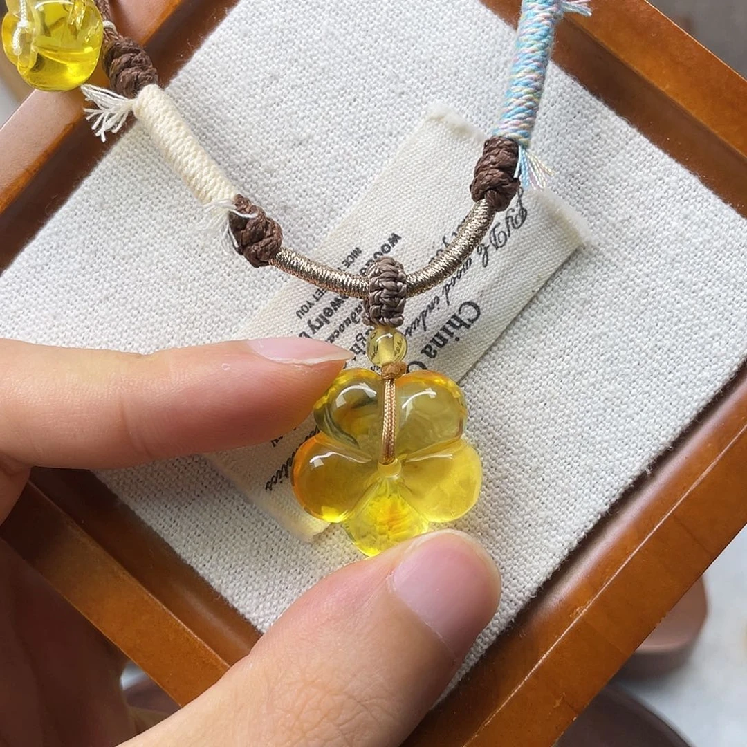 未镶嵌琥珀裸石花花链子