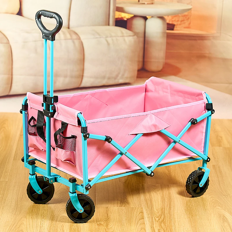 升降露营车营地车拖车户外可折叠超大手拉车黑色野营车摆摊车米色