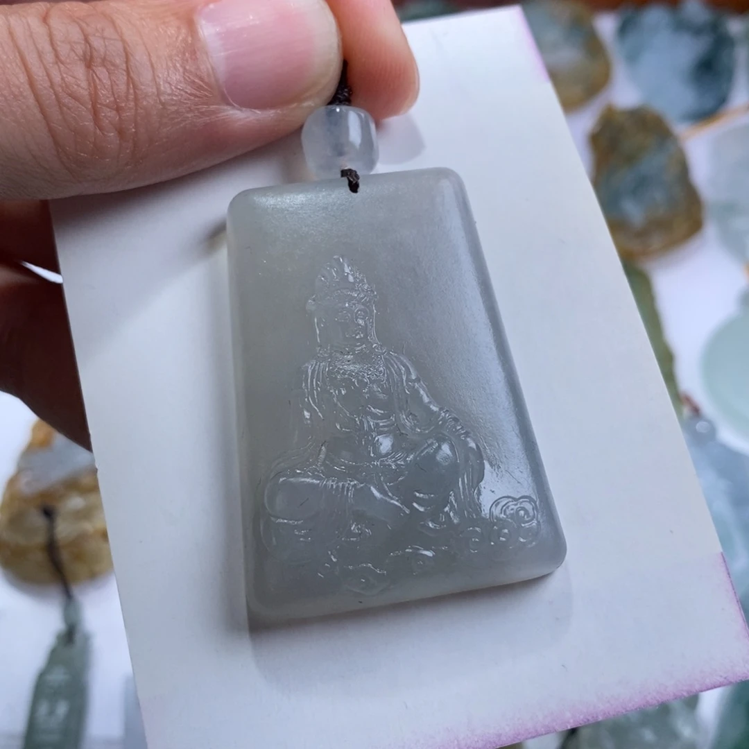 定制翡翠未镶嵌海****长自在观音