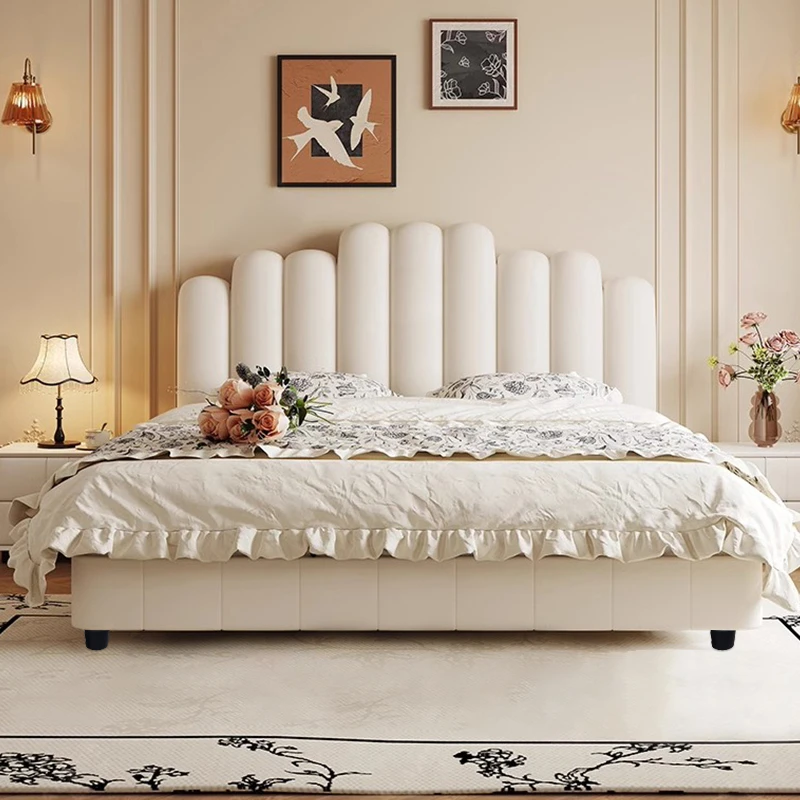 钢琴键儿童男孩床带抽屉真皮床简约现代女孩女生公主床实木储物床