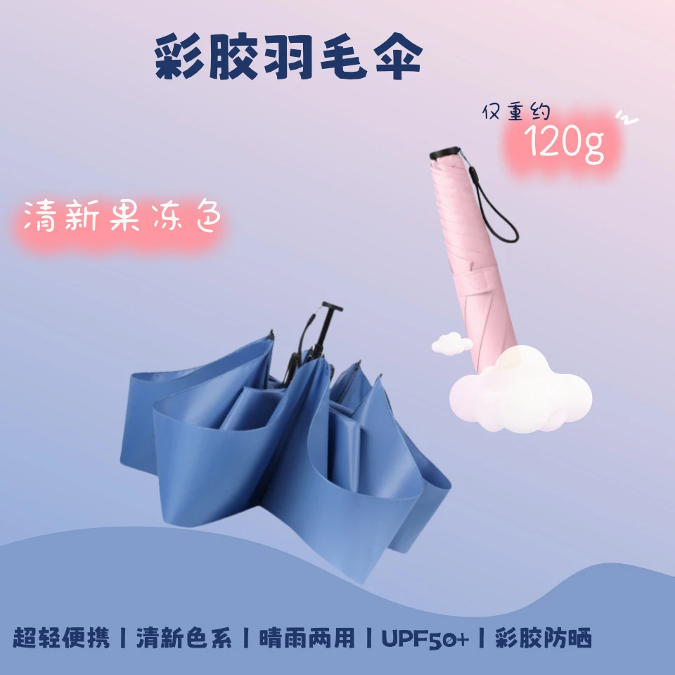 雨伞折叠晴雨两用太阳伞彩胶UPF50+防晒遮阳伞女出口外贸日本