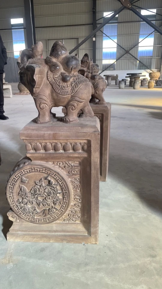 抱鼓石大象门墩青石