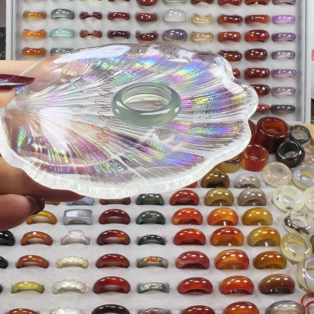 玛瑙/玉髓未镶嵌戒指A14不退换17.9港17+