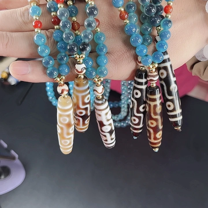 玛瑙项链未镶嵌丅80九目带糖心项链发其一