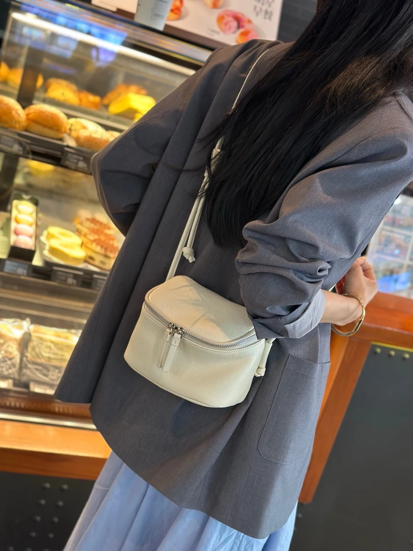 【包得味】牛皮小包包女2025新款小众盒子包百搭单肩包通勤斜挎女包