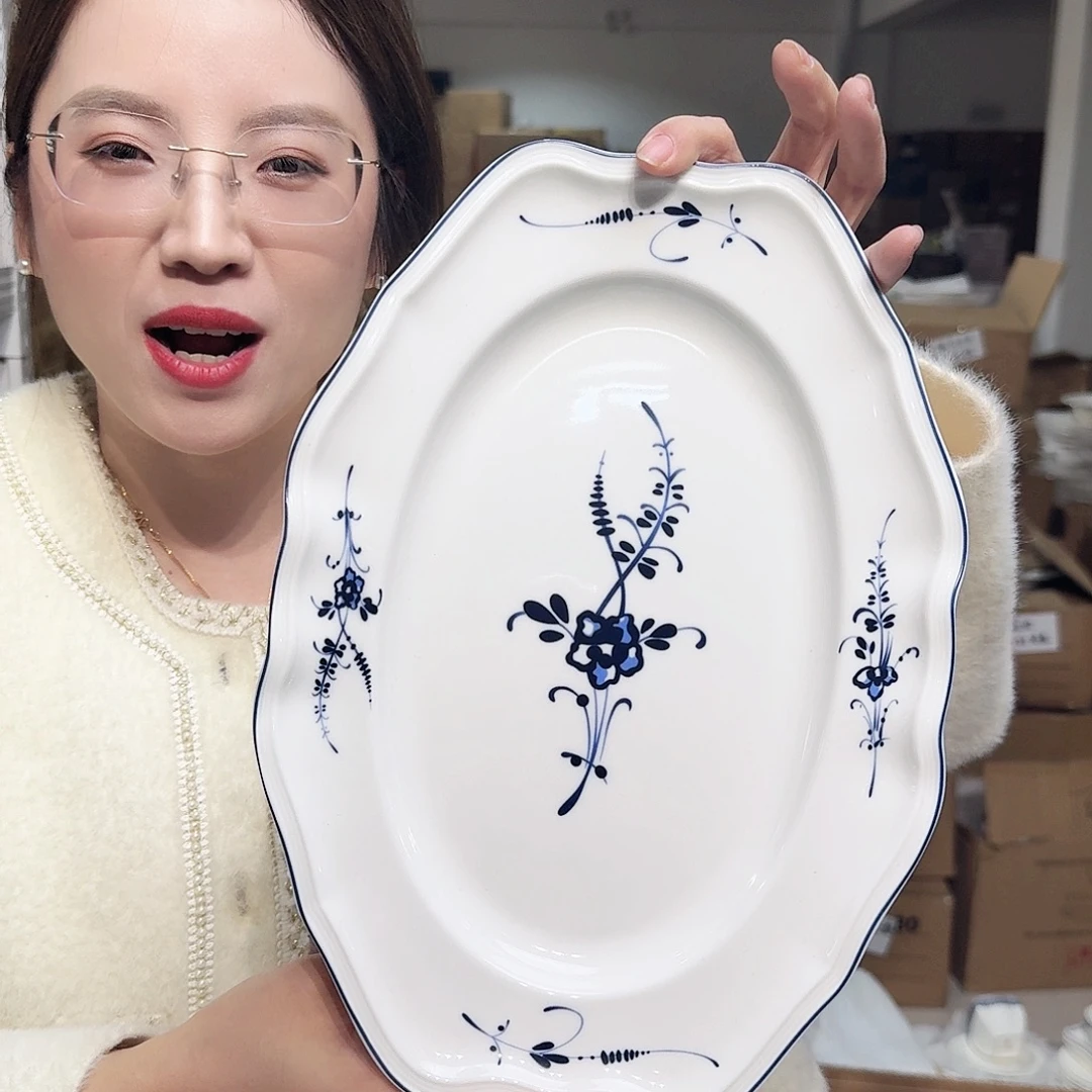 骨瓷12英寸鱼盘30*21cm一个