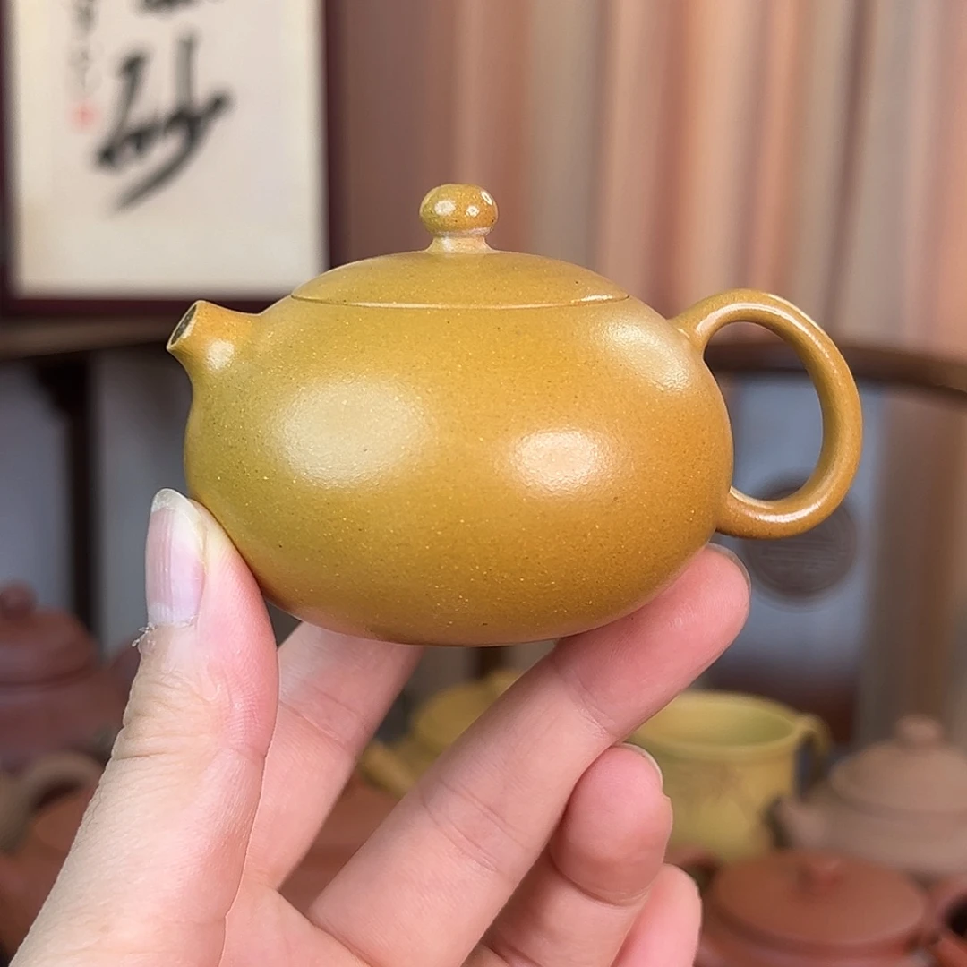 茶壶紫砂精品原矿 扁西施 黄段泥 100cc