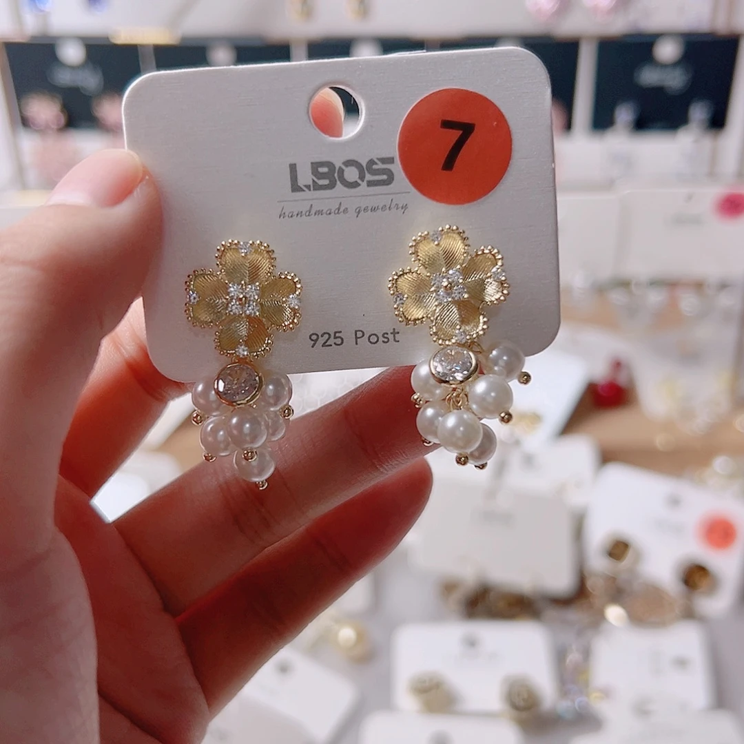 锆石纯铜合金耳环