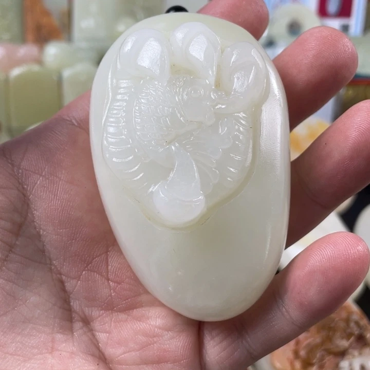 石材天然方解石手把件不退换