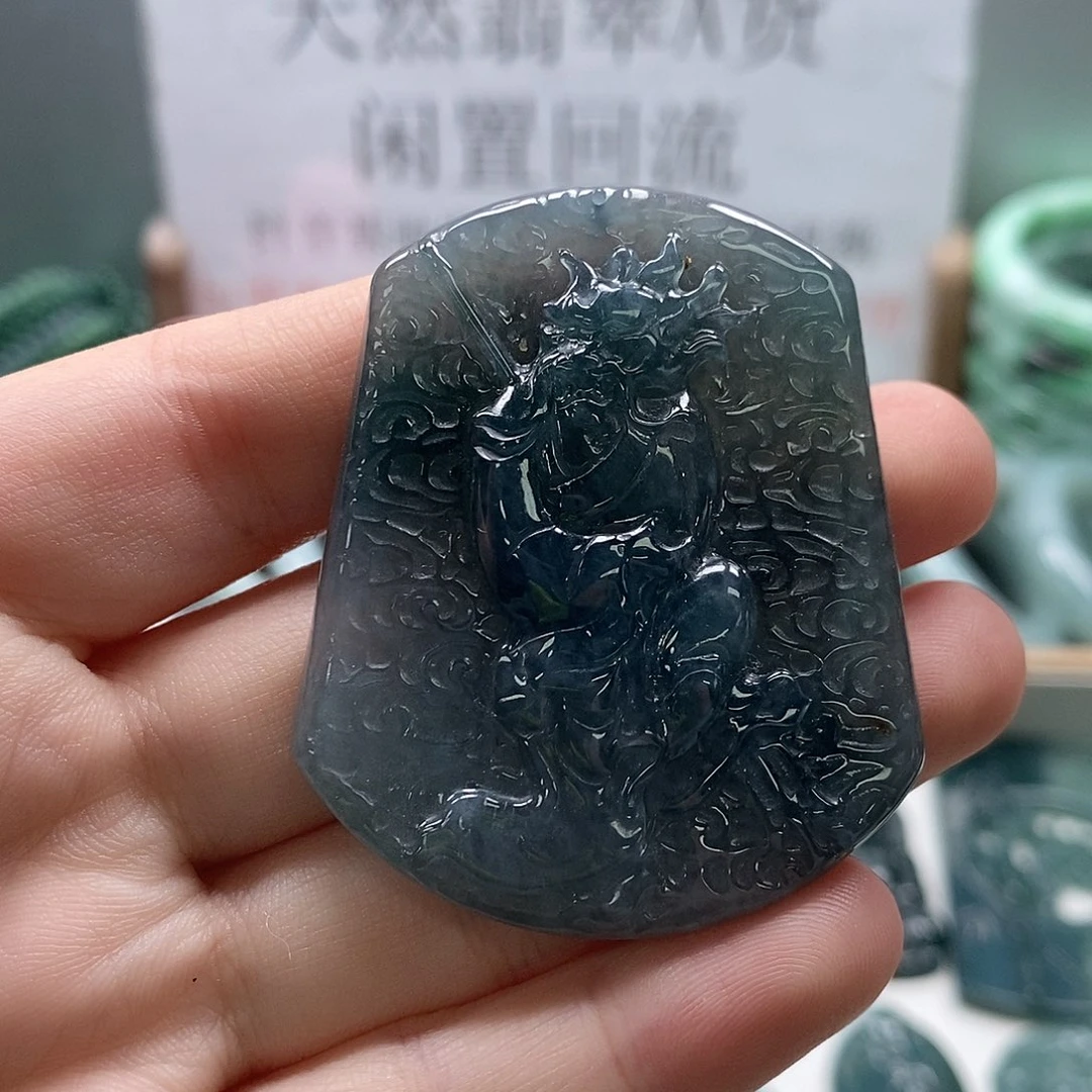 翡翠未镶嵌颈饰2-19翡翠A货挂件