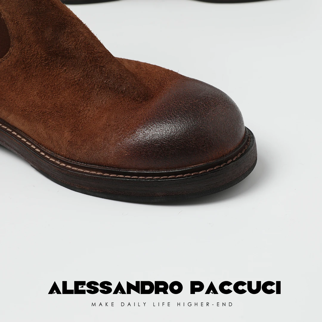 AP洛哥42103XH 水染牛磨砂渐变做旧手工舒适时尚百搭高帮鞋子