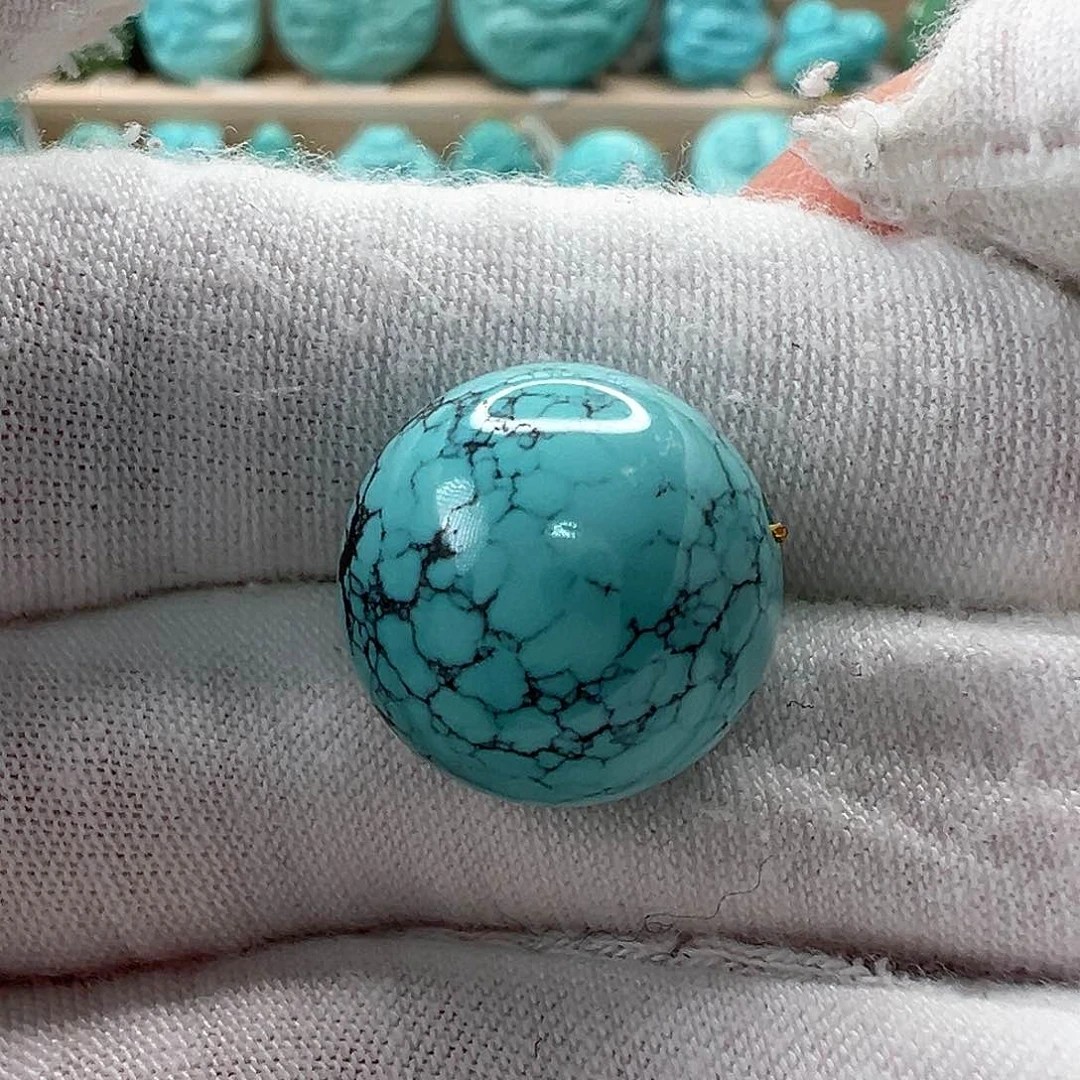 未镶嵌绿松石圆珠15.1mm