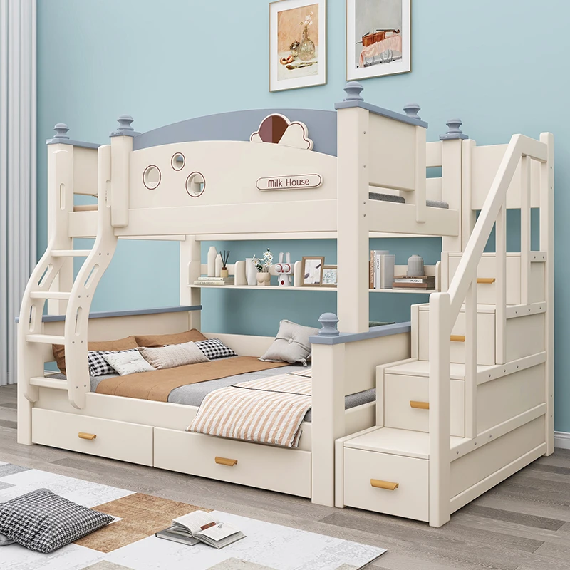 实木储物上下床成人两层床高低床子母床上下铺床儿童母子床双层床