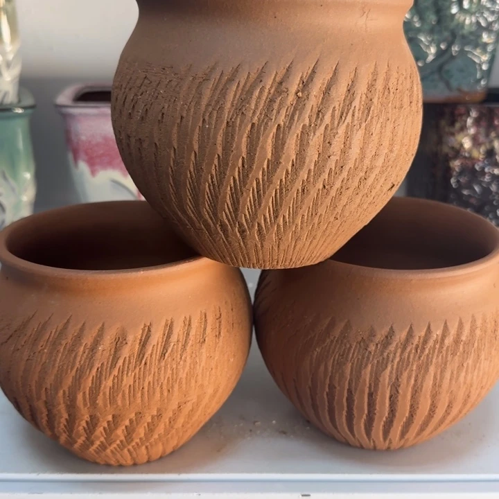 紫砂花盆口13高13，11111111