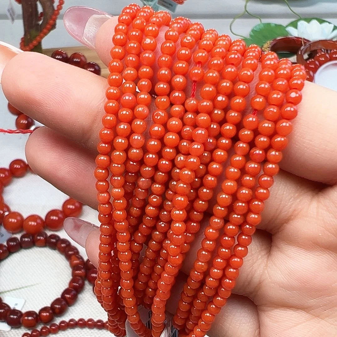 南红玛瑙未镶嵌手串福利款 保山杨柳乡小米珠卡3mm+