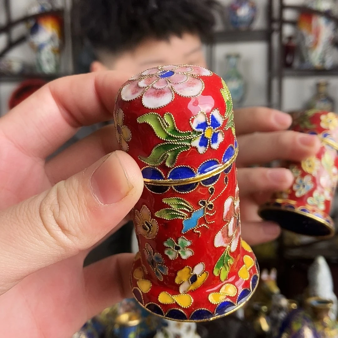 铜景泰蓝创汇花丝牙签盒