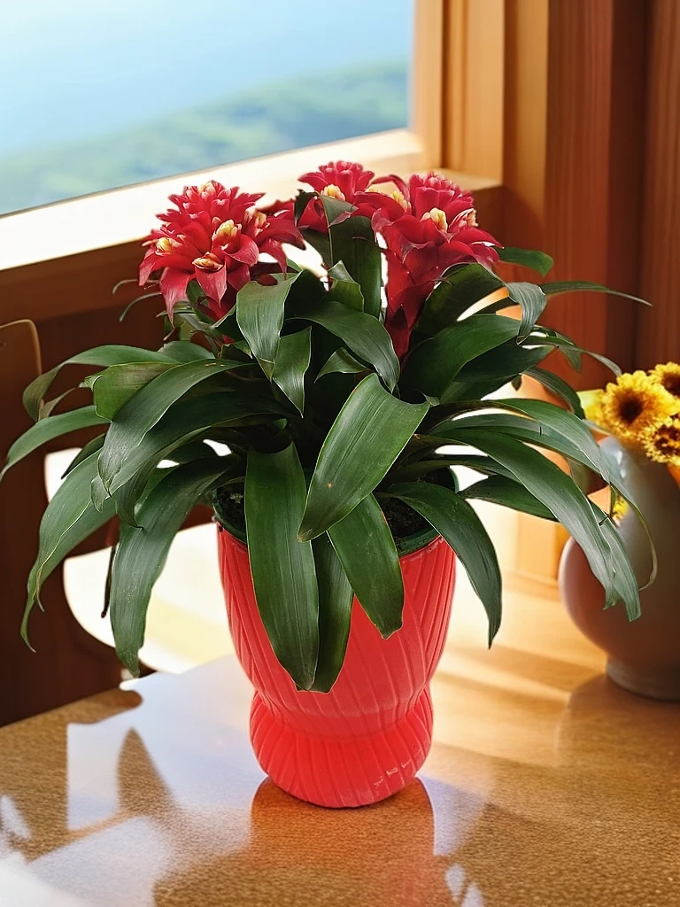 三株苗年宵花鸿运当头富贵牡丹红色室内桌面绿植凤梨鲜艳