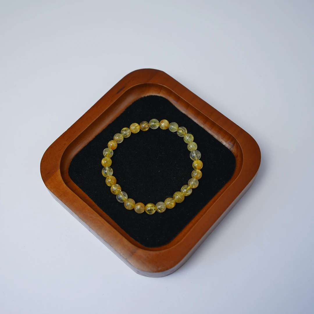 芷定发财|板钛晶水晶手串无镶嵌多样性任发其一