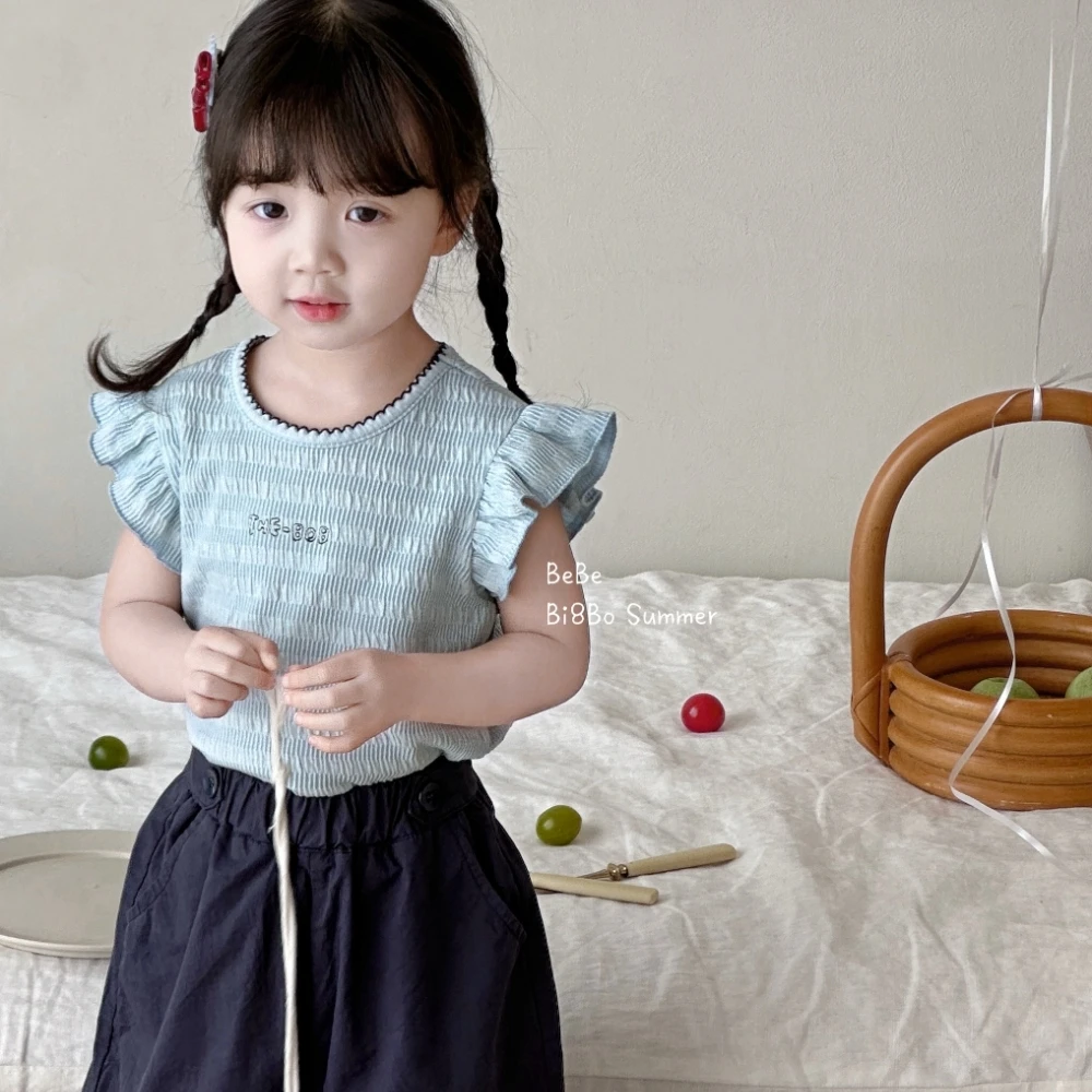 BI8BO2025夏季新款女童休闲飞袖修身套装 31181