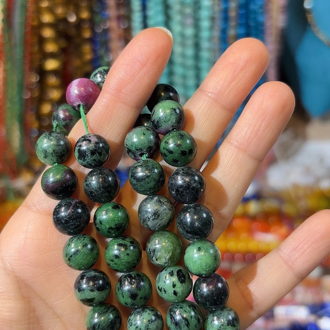 玛瑙/玉髓银S925镀金镶嵌珠宝半成品红绿宝一条卡10