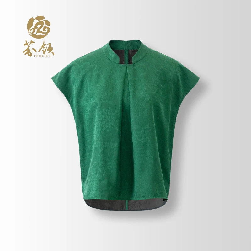 碧霞牡丹-高级定制桑蚕丝老料香云纱绫罗飞机袖国风上衣BX1068