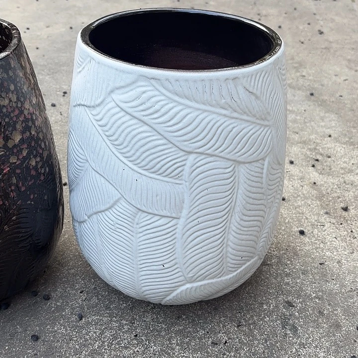 紫砂茶碗白芭蕉叶口径21*30