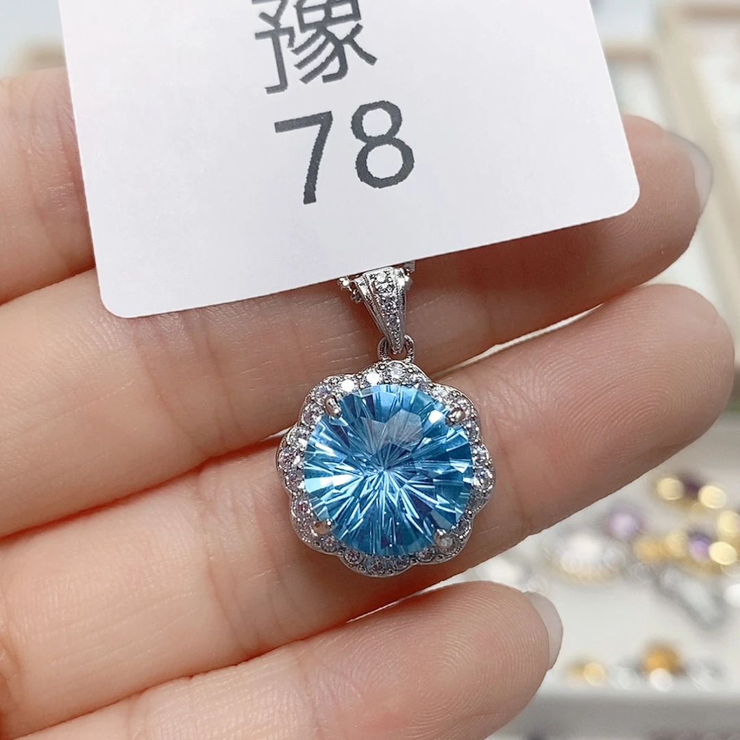 颈饰托帕石银S925镶嵌豫78