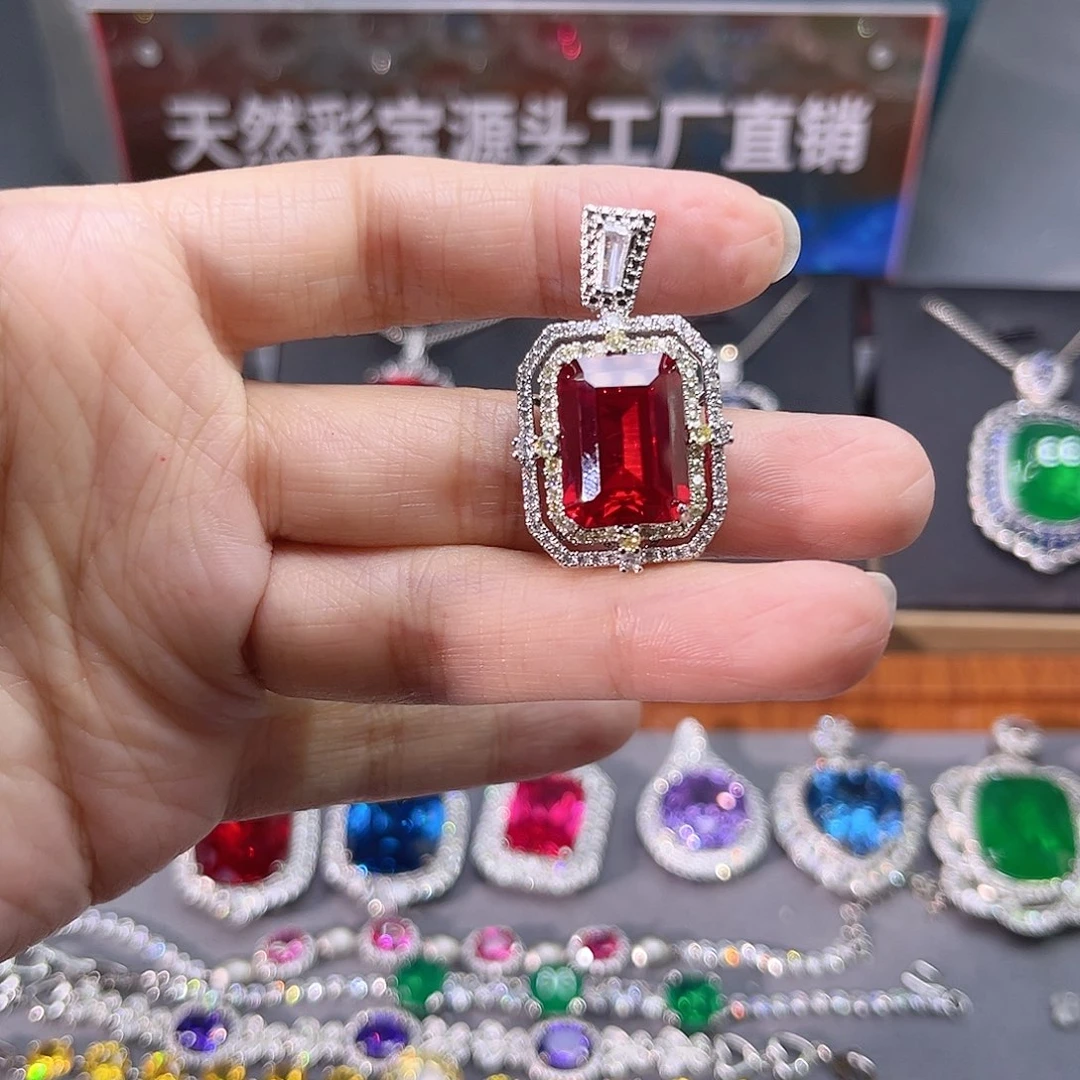 颈饰银S925镶嵌红宝石m 190