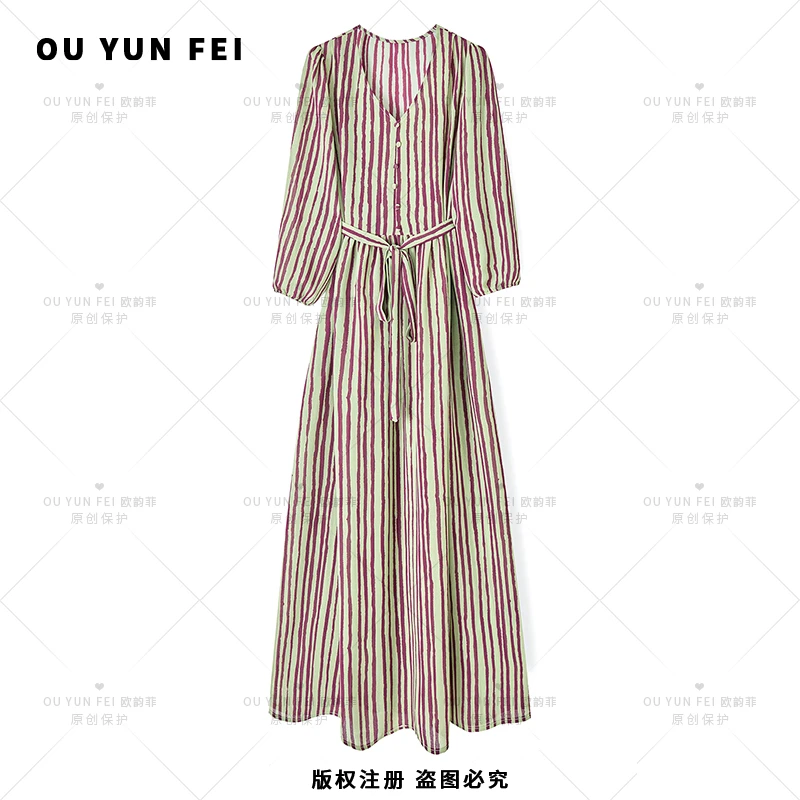气质连衣裙夏季新款显瘦穿搭轻奢女装洋气高级长裙F2086